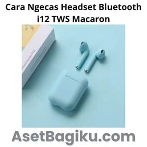 Cara Ngecas Headset Bluetooth i12 TWS Macaron